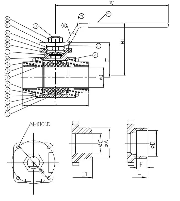 Three-Pc Ball Valves