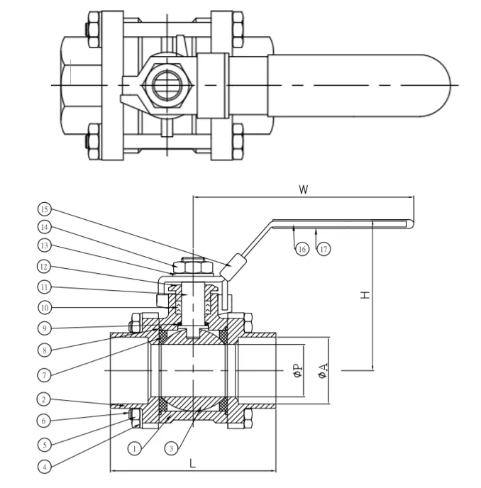 Three-Pc Ball Valves